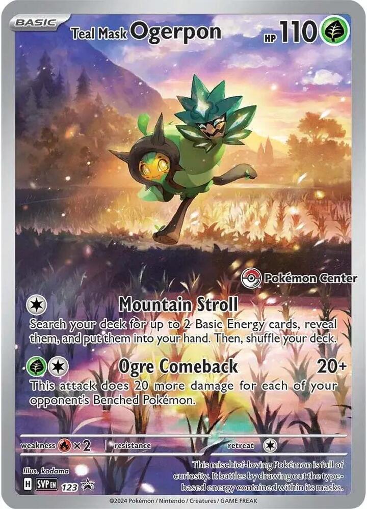 Teal Mask Ogerpon (Pokemon Center Exclusive) SVP 123 NM SEALED