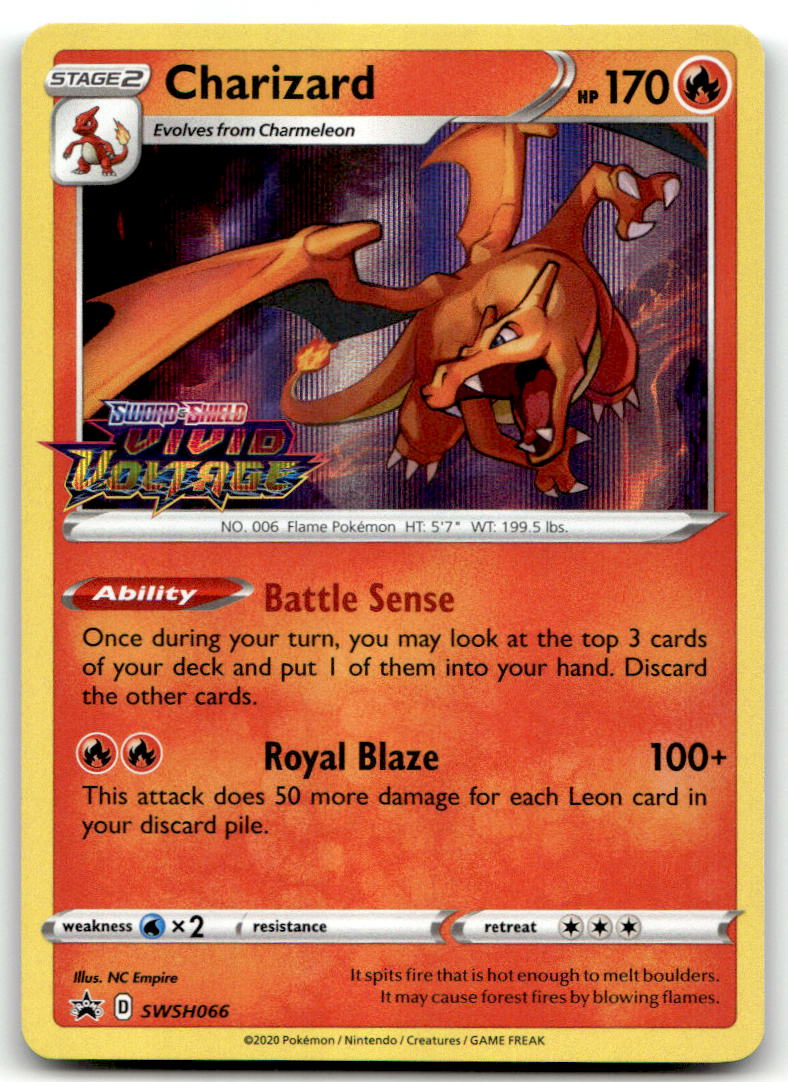Charizard (Prerelease) SWSD SWSH066 NM