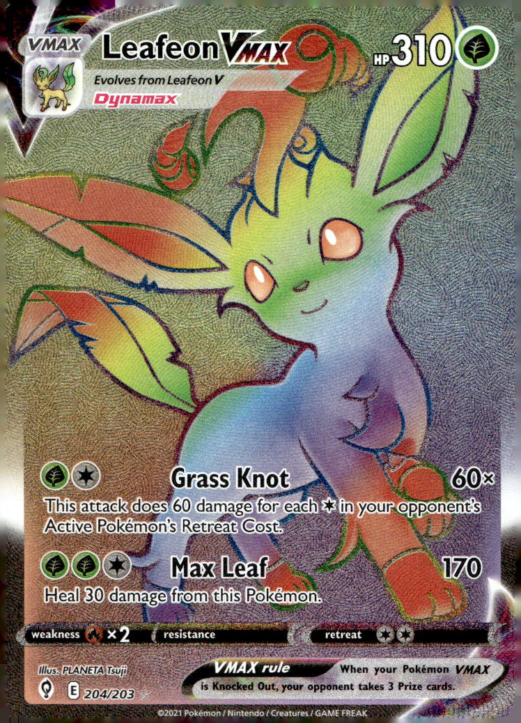 Leafeon VMAX (Secret) SWSH07 204/203 DMG