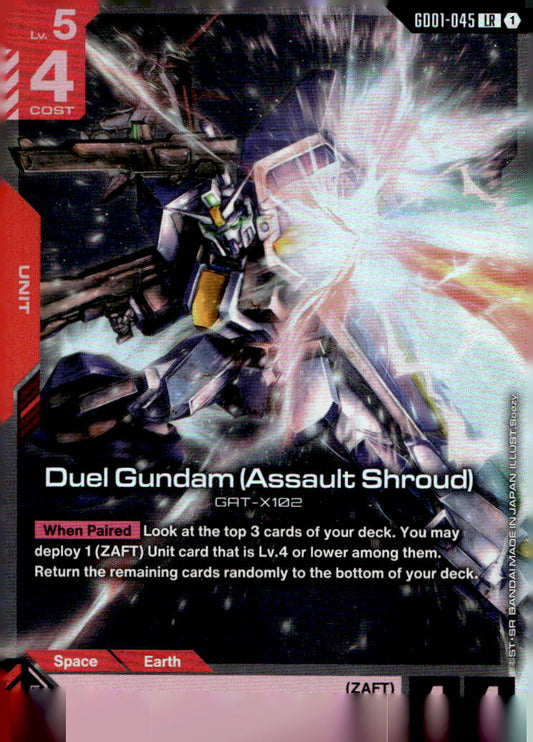 Duel Gundam (Assault Shroud) Holo Legend Rare Newtype Rising GD01-045 NM