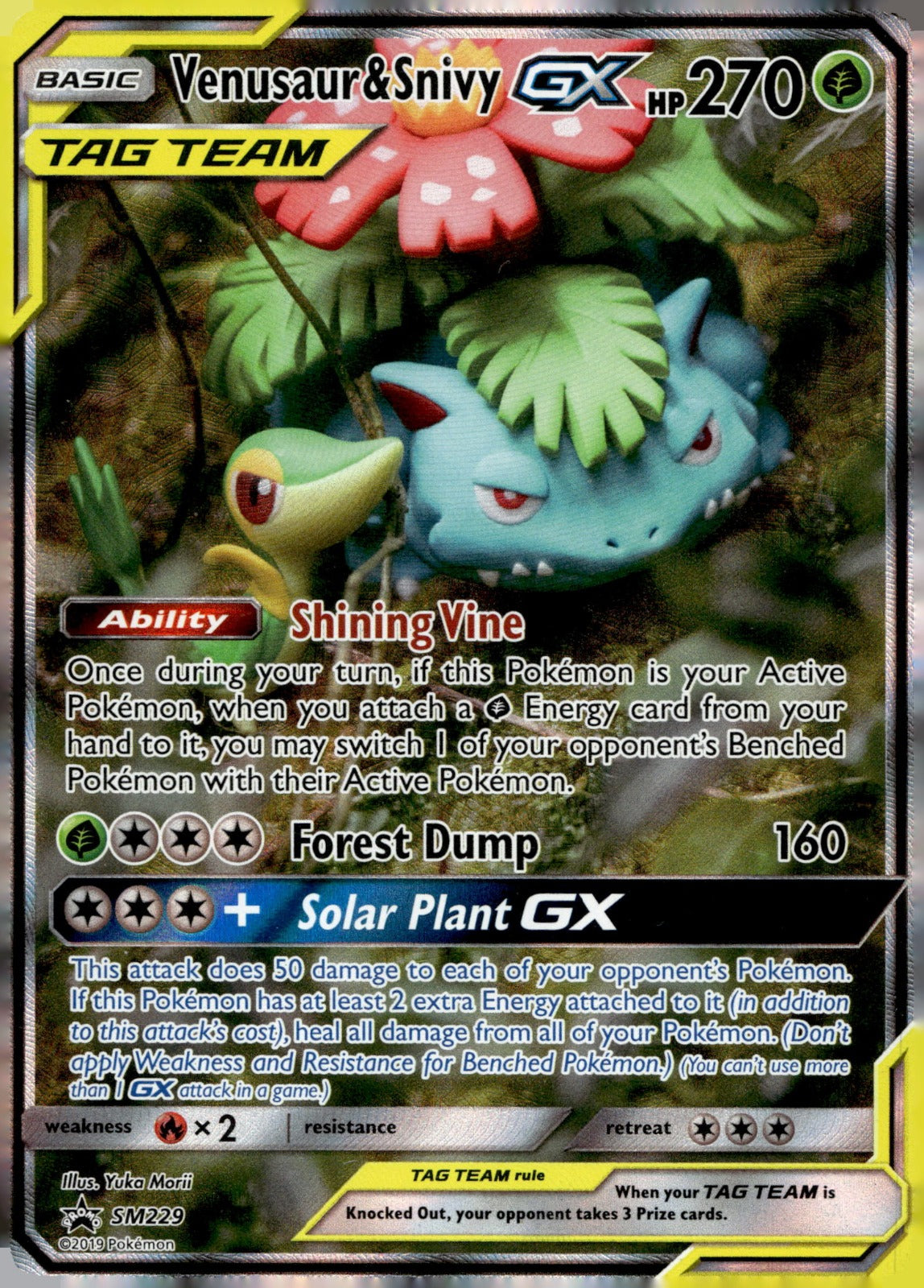 Venusaur & Snivy GX SMP SM229 NM