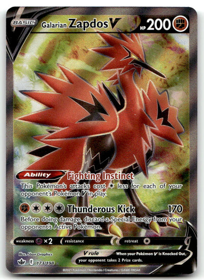 Galarian Zapdos V (Full Art) SWSH06 173/198 NM