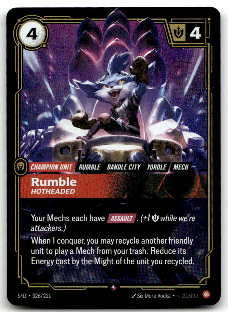 Rumble - Hotheaded SFD 026/221 Rare NM