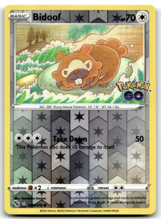 Bidoof (Peelable Ditto) PGO 059/078 NM