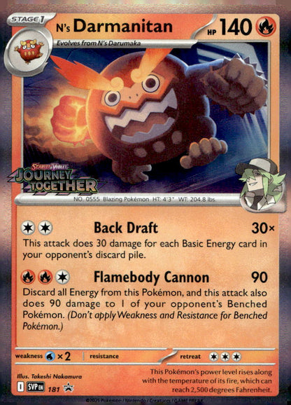 N's Darmanitan (Prerelease) SVP 181 NM