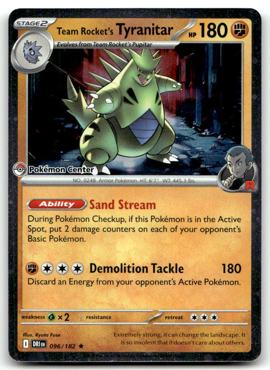 Team Rocket's Tyranitar (Pokemon Center Exclusive) MCAP 096/182 NM
