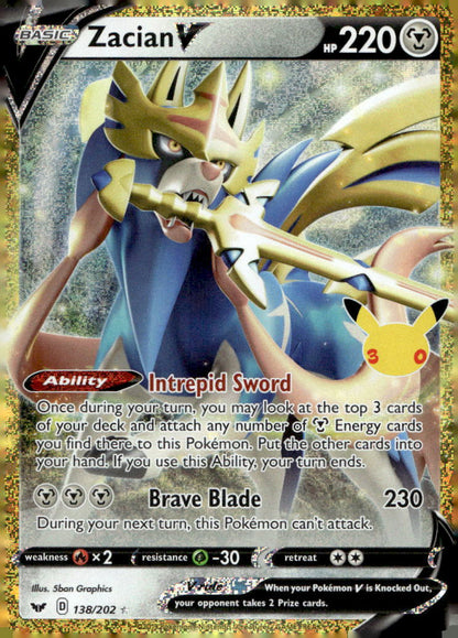 Zacian V 30C 138/202 NM