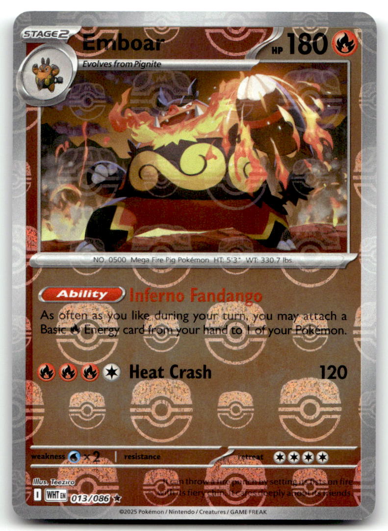 Emboar (Master Ball Pattern) WHT 013/086 NM