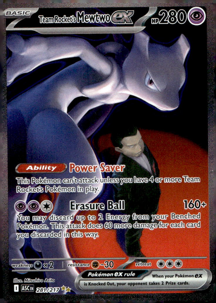 Team Rocket's Mewtwo ex ASC 281/217 NM