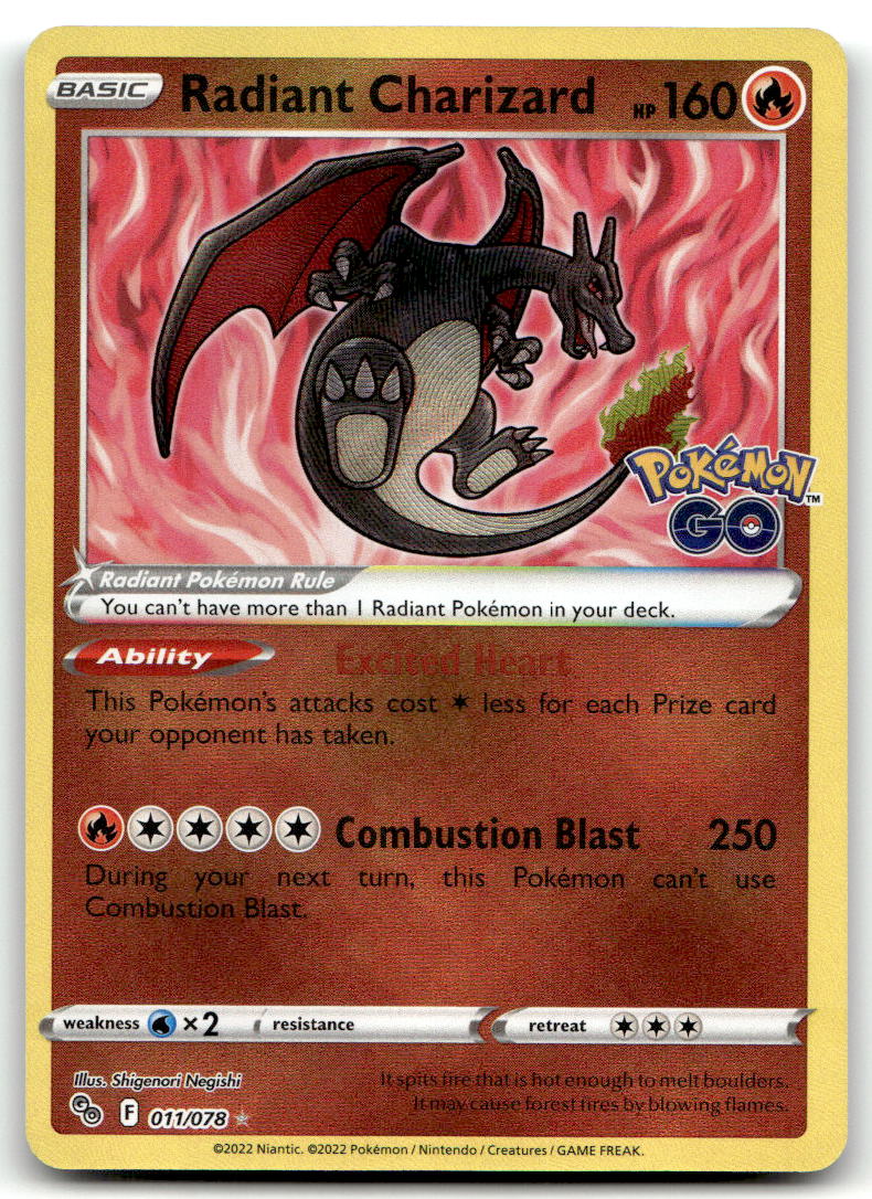 Radiant Charizard PGO 011/078 NM