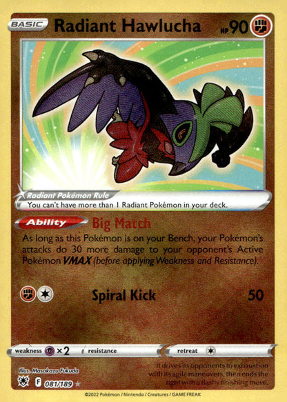 Radiant Hawlucha SWSH10 081/189 NM