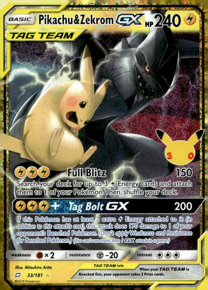 Pikachu & Zekrom GX 30C 33/181 NM