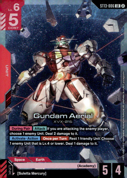 Gundam Aerial Holo Legend Rare Starter Deck 13: Silent Barrage ST13-006 NM