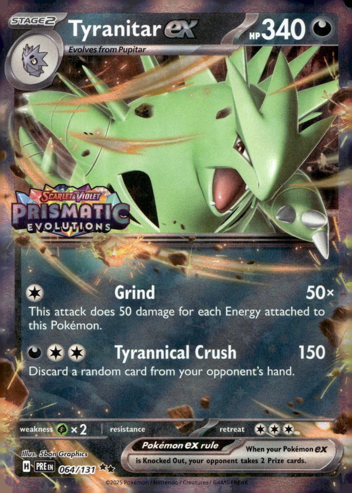 Tyranitar ex (Prismatic Evolutions Stamp) MCAP 064/131 NM