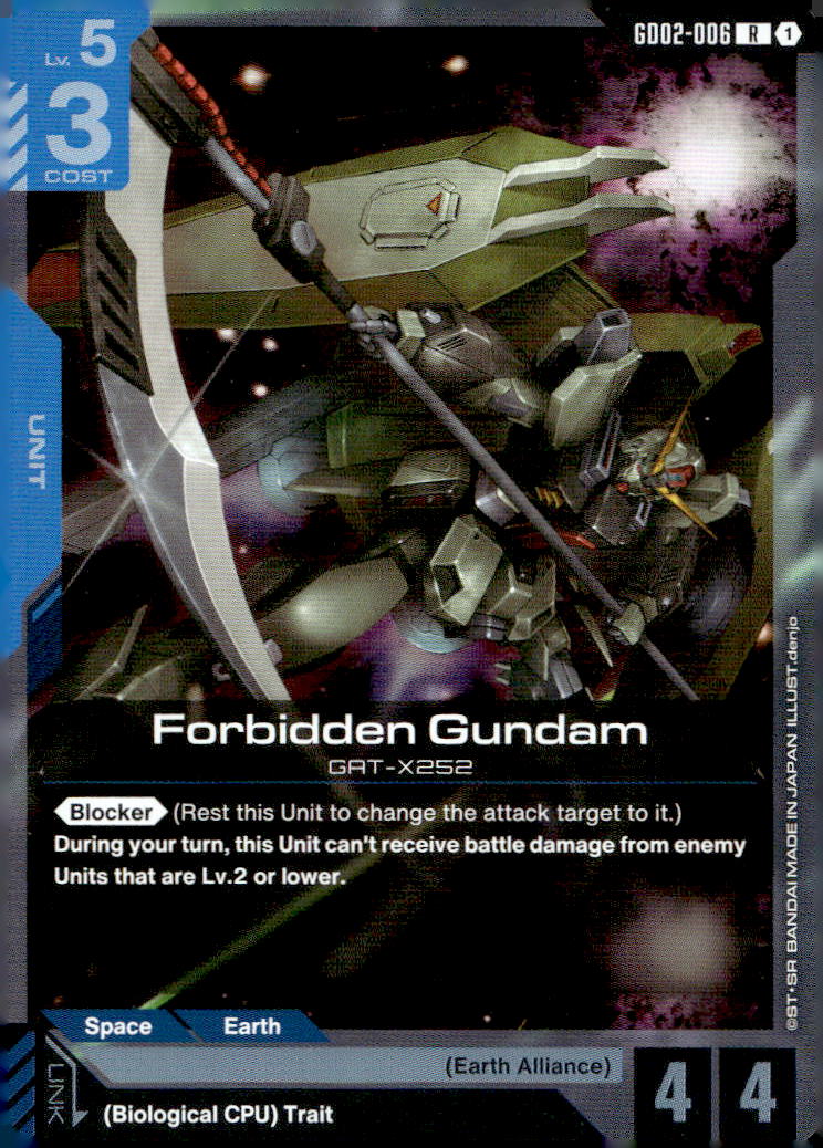 Forbidden Gundam Holo Rare Dual Impact GD02-006 NM