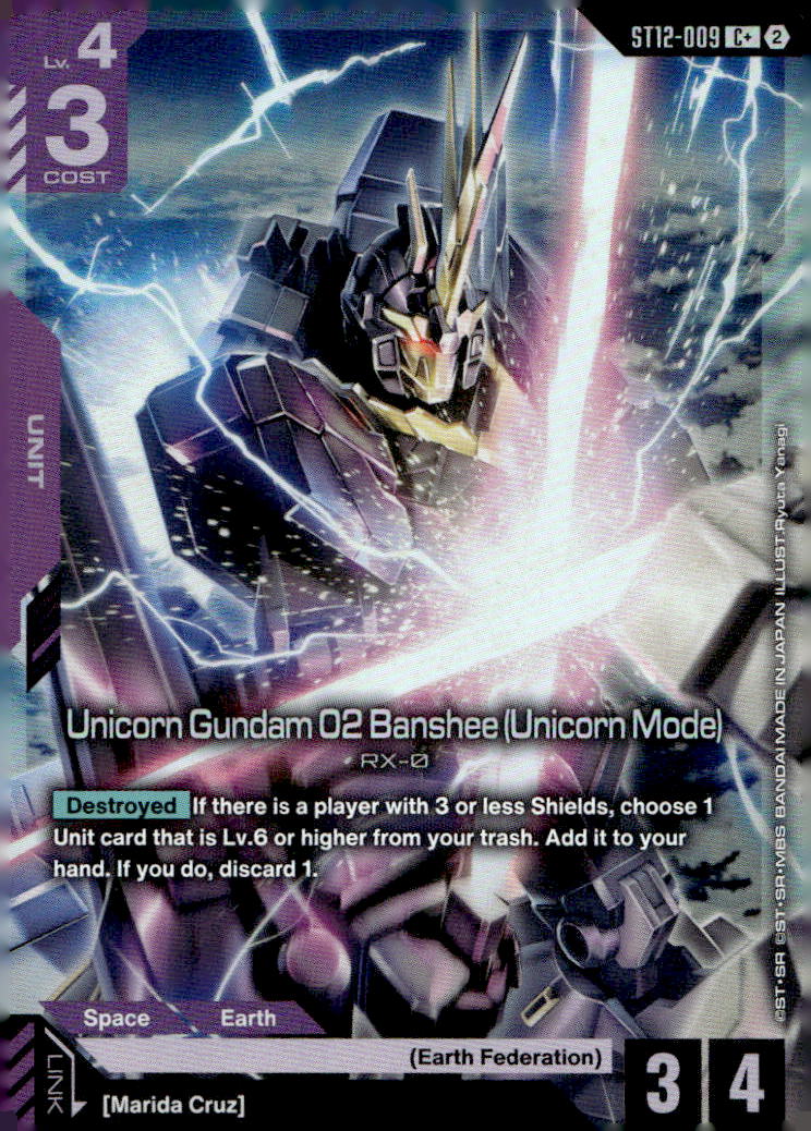 Unicorn Gundam 02 Banshee (Unicorn Mode) (C+) Holo C+ ST12-009 NM