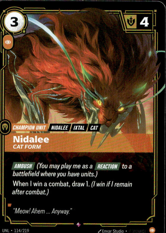 Nidalee, Cat Form UNL 114/219 Rare NM