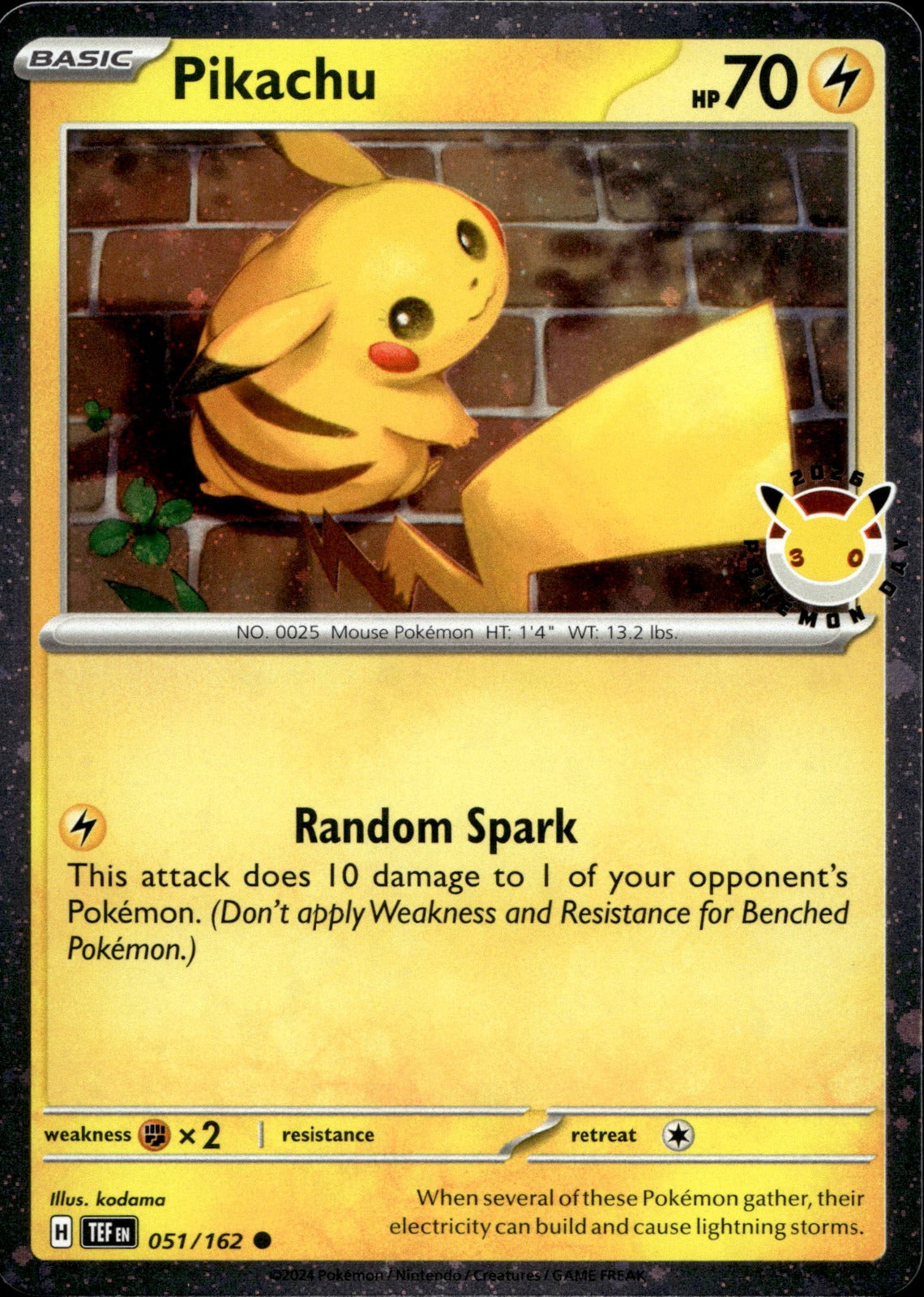 Pikachu (Pokemon Day 2026) MCAP 051/162 NM