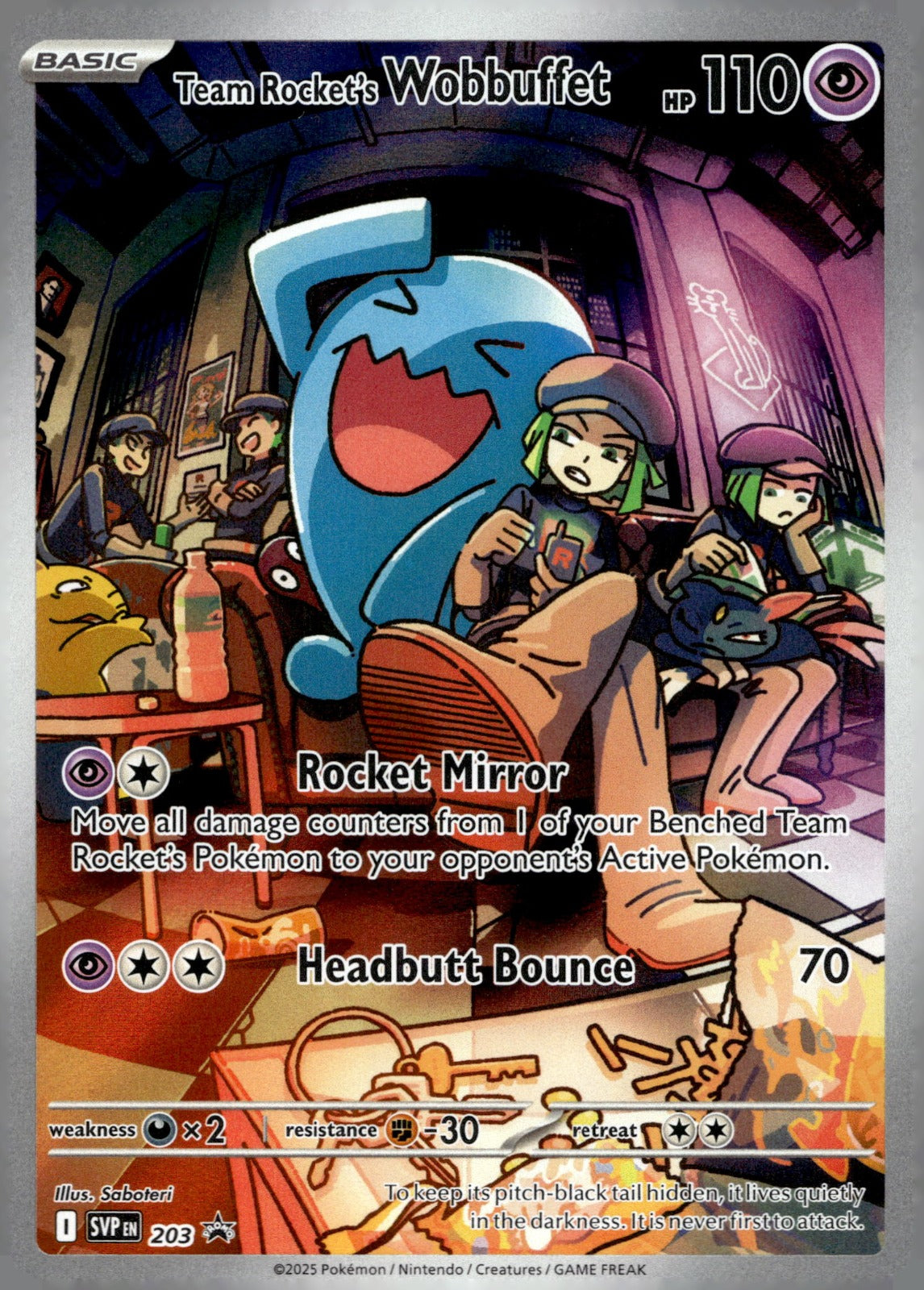 Team Rocket's Wobbuffet (Pokemon Center Exclusive) SVP 203 NM