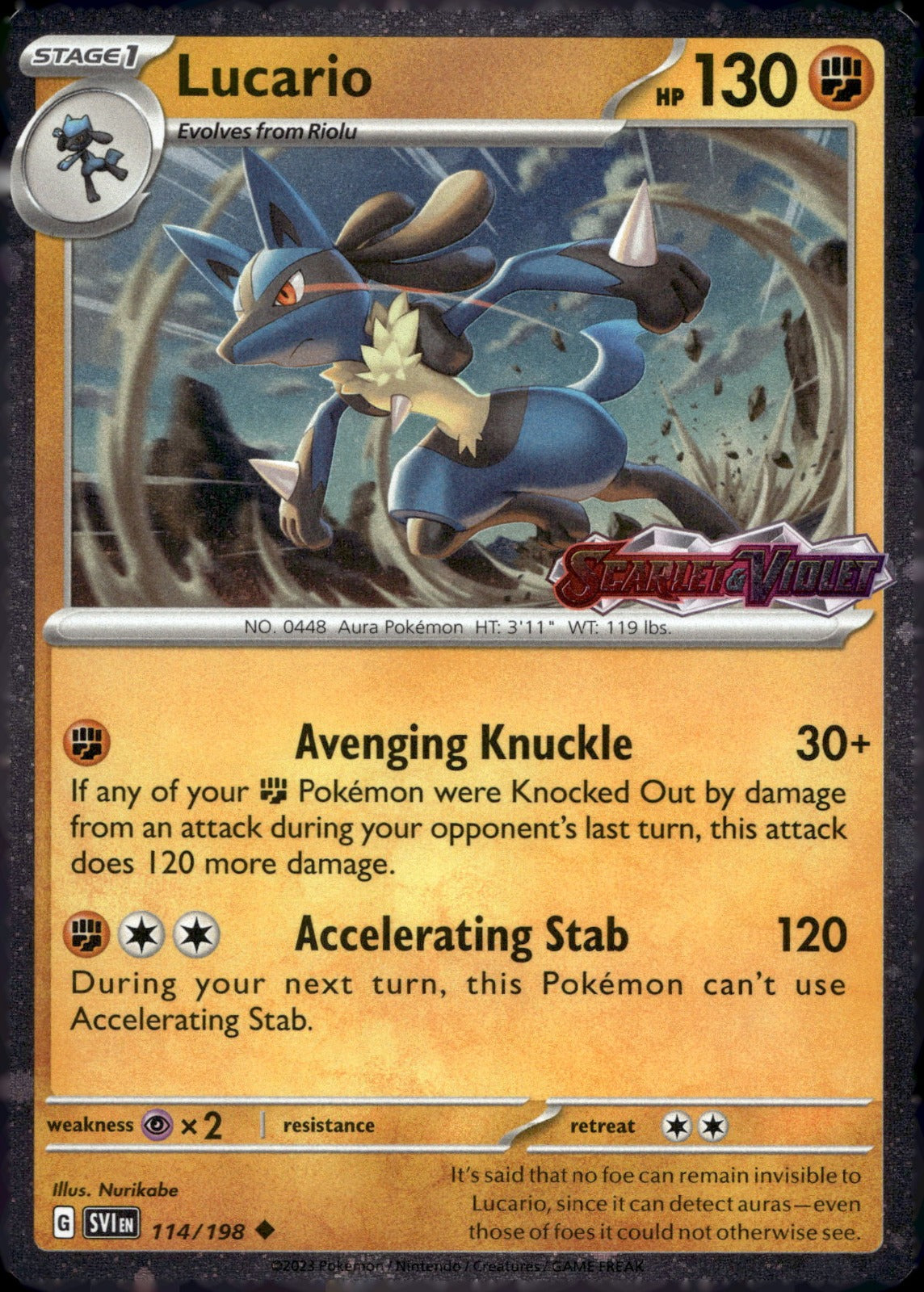 Lucario (Scarlet & Violet Stamp) MCAP 114/198 NM