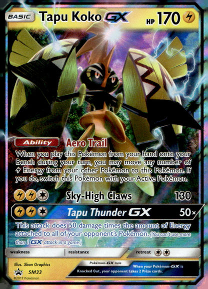Tapu Koko GX SMP SM33 NM