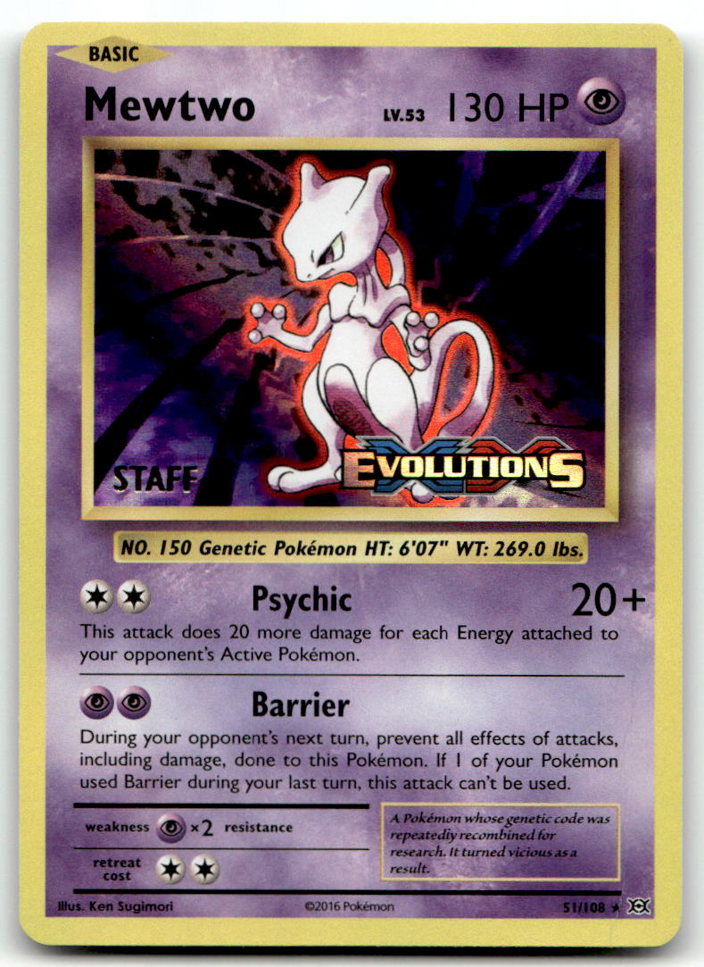 Mewtwo (Prerelease) [Staff] PR 51/108 MP