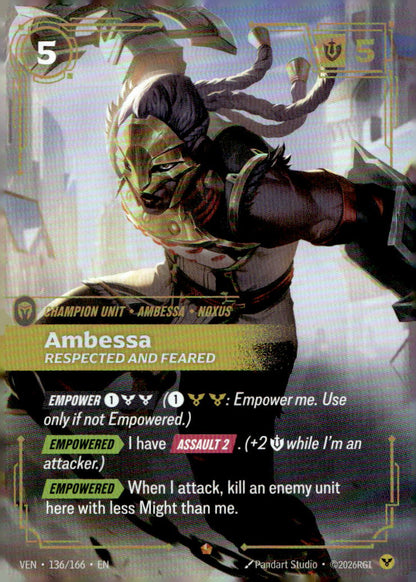 Ambessa, Respected and Feared VEN 136/166 Epic NM