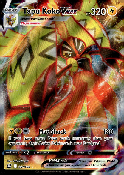 Tapu Koko VMAX SWSH05 051/163 NM