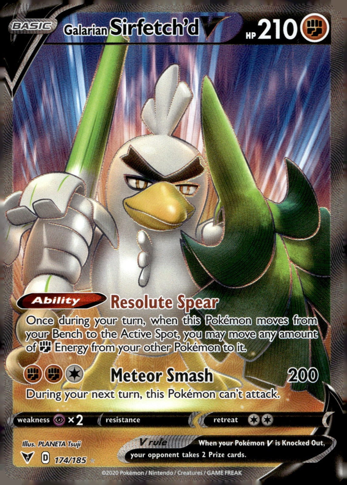 Galarian Sirfetch'd V (Full Art) SWSH04 174/185 NM