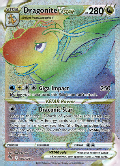 Dragonite VSTAR (Secret) PGO 081/078 NM