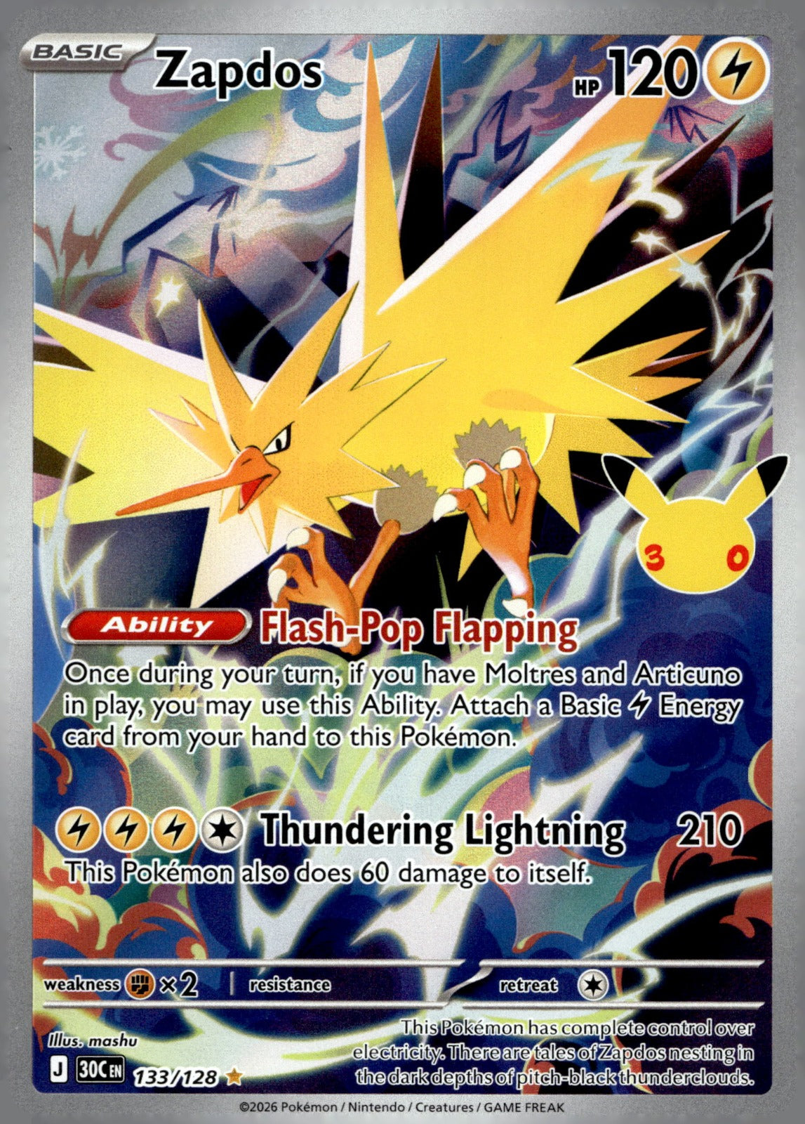 Zapdos 30C 133/128 NM
