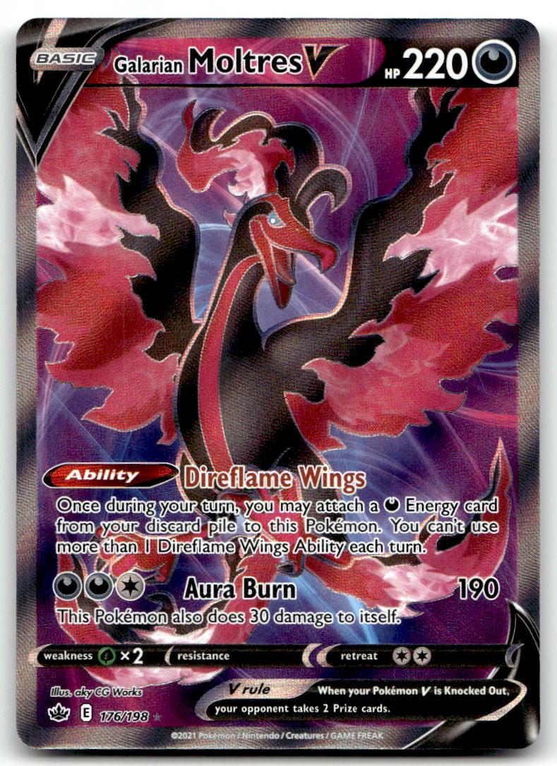 Galarian Moltres V (Full Art) SWSH06 176/198 NM