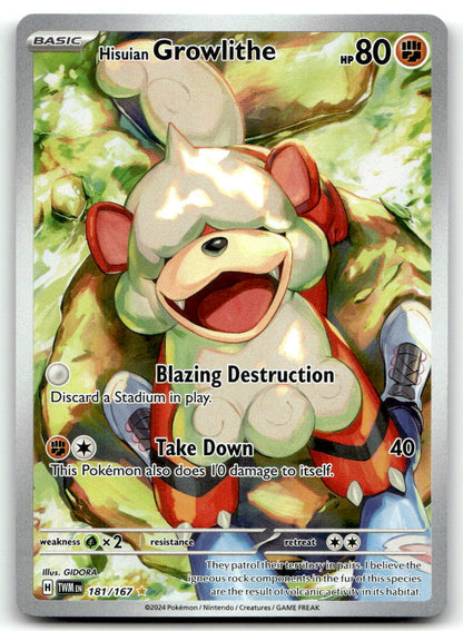Hisuian Growlithe TWM 181/167 NM