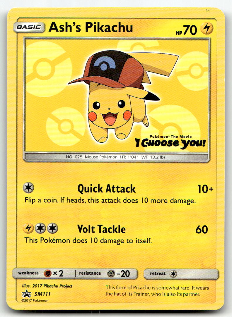Ash's Pikachu SMP SM111 NM