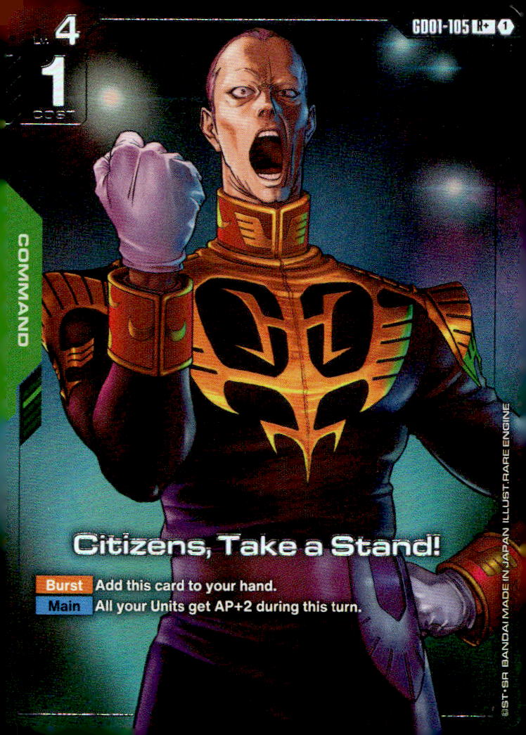 Citizens, Take a Stand! (R+) Holo R+ Newtype Rising GD01-105 NM