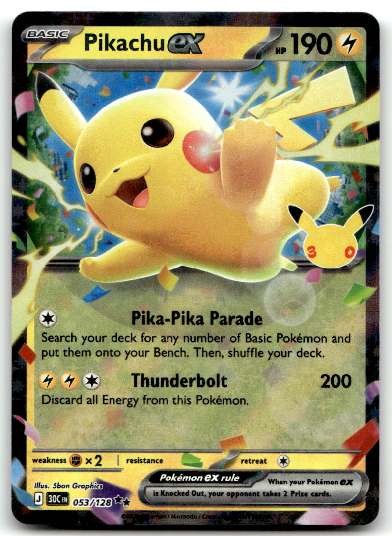 Pikachu ex 30C 053/128 NM