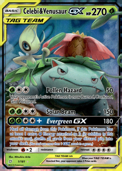 Celebi & Venusaur GX SM9 1/181 NM
