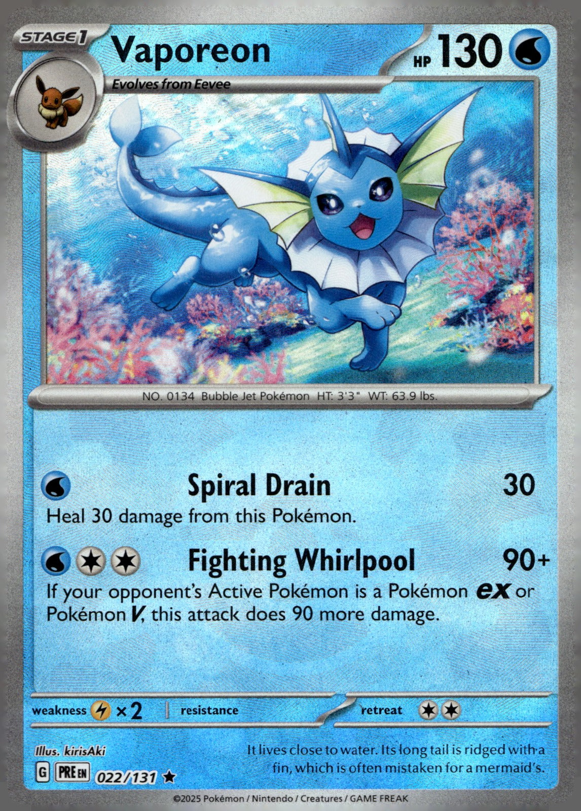 Vaporeon (Poke Ball Pattern) PRE 022/131 NM