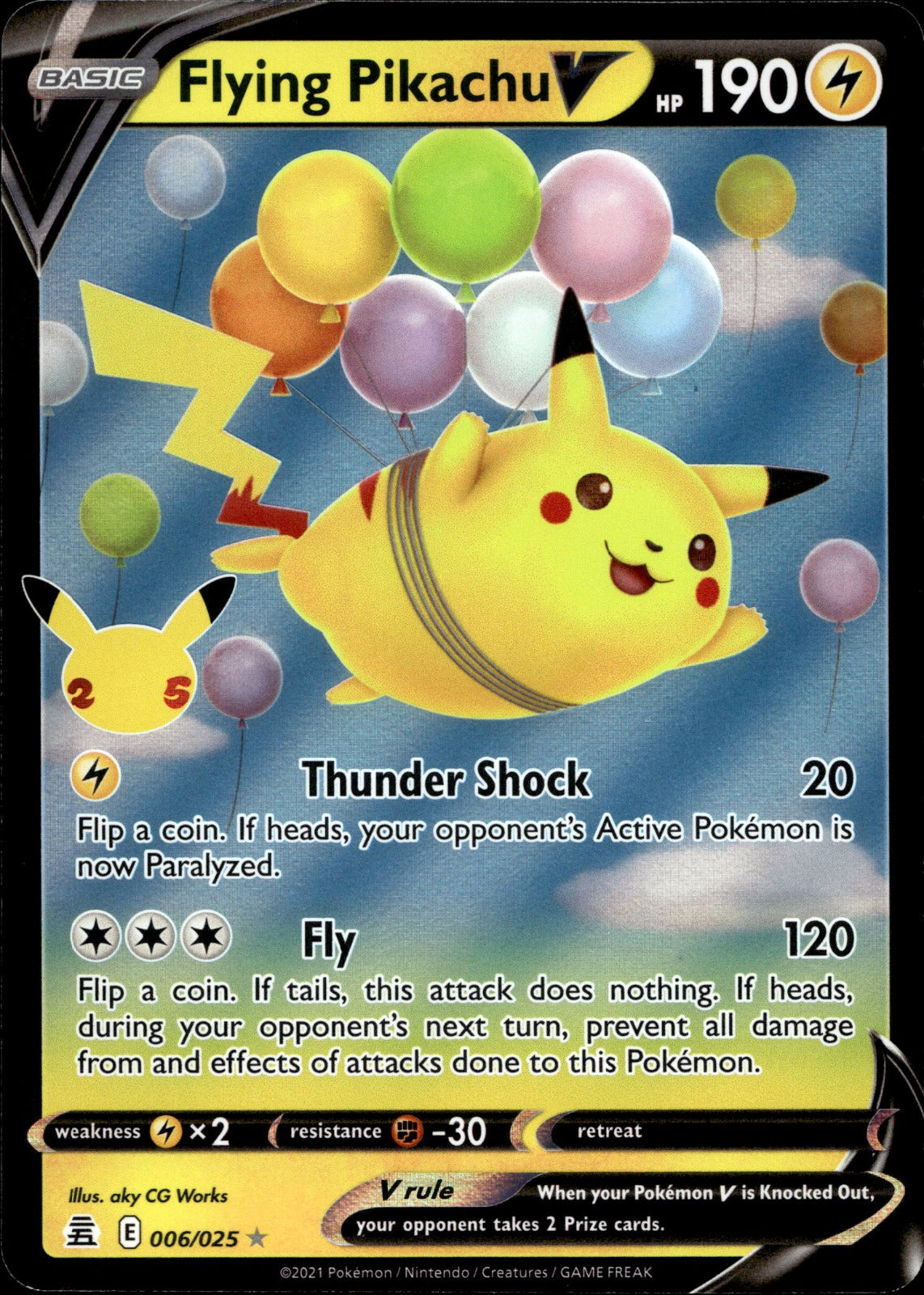 Flying Pikachu V CLB 006/025 NM