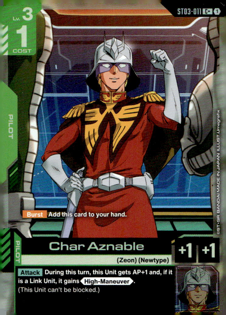 Char Aznable (C+) Holo C+ Starter Deck 03: Zeon's Rush ST03-011 NM