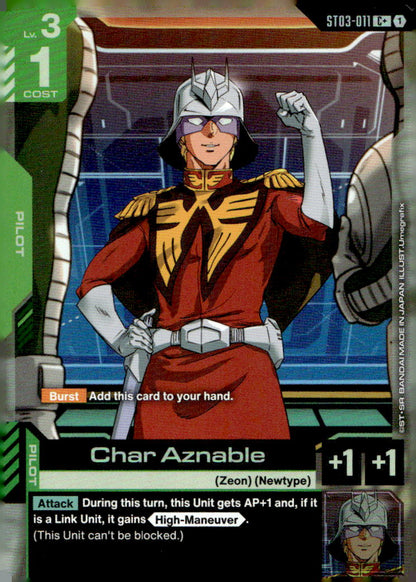 Char Aznable (C+) Holo C+ Starter Deck 03: Zeon's Rush ST03-011 NM