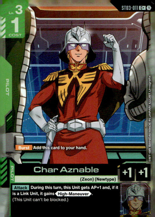 Char Aznable (C+) Holo C+ Starter Deck 03: Zeon's Rush ST03-011 NM