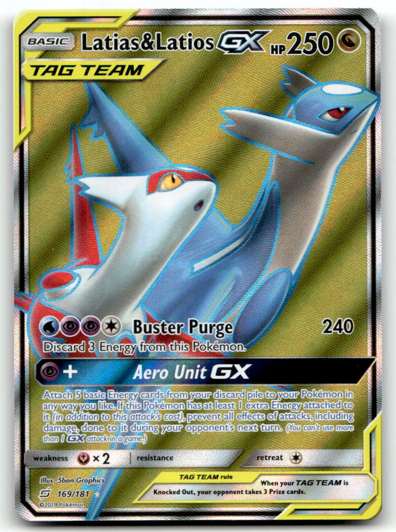 Latias & Latios GX (Full Art) SM9 169/181 NM