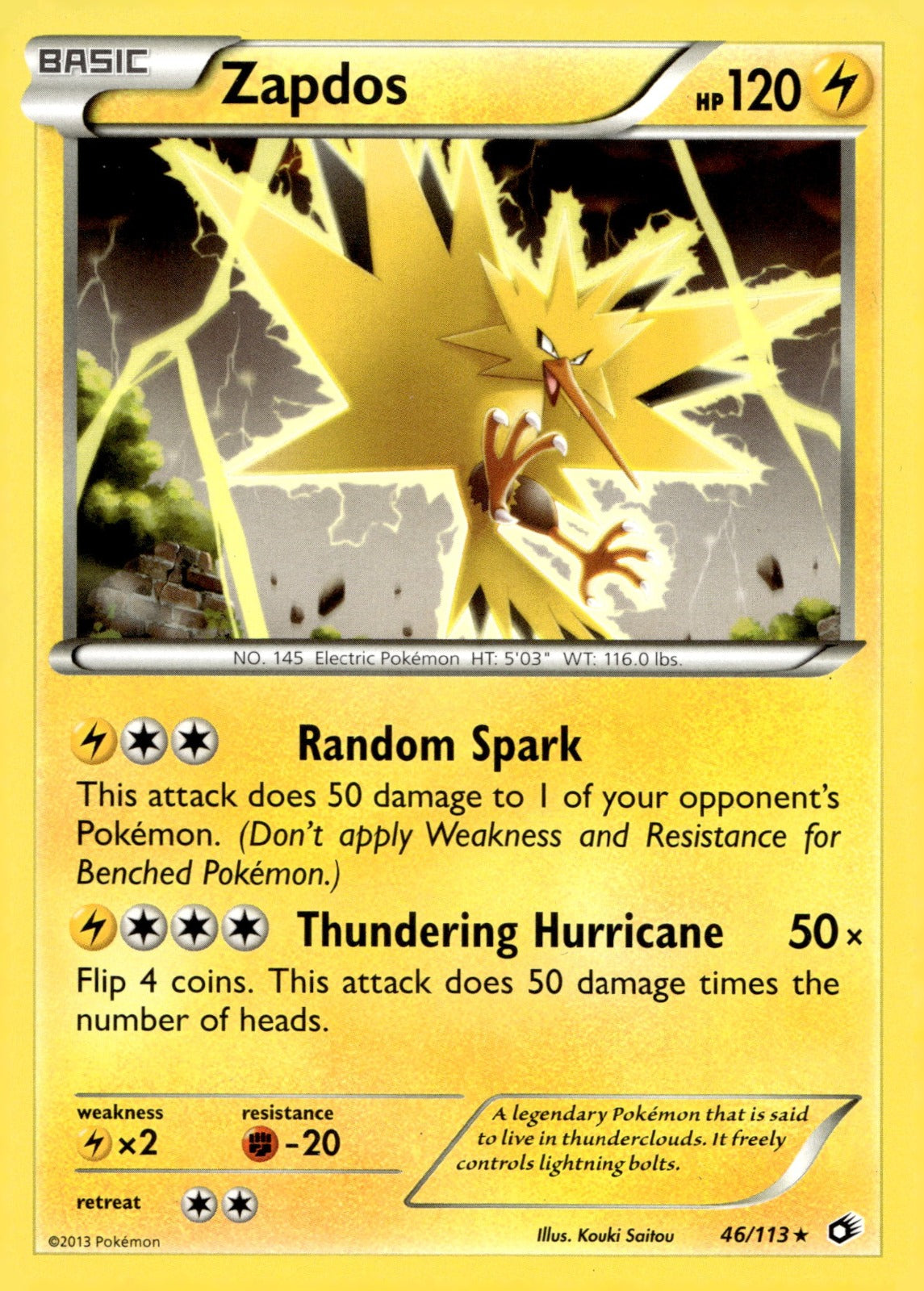 Zapdos (BW Legendary Treasures) PR 046/113 NM