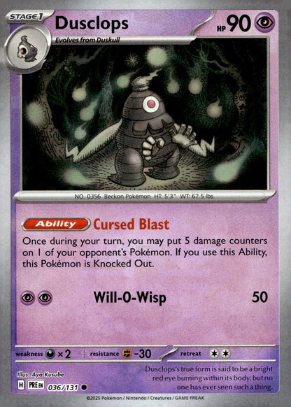 Dusclops (Poke Ball Pattern) PRE 036/131 NM