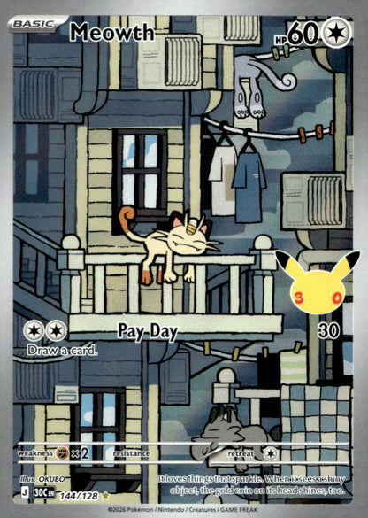 Meowth 30C 144/128 NM