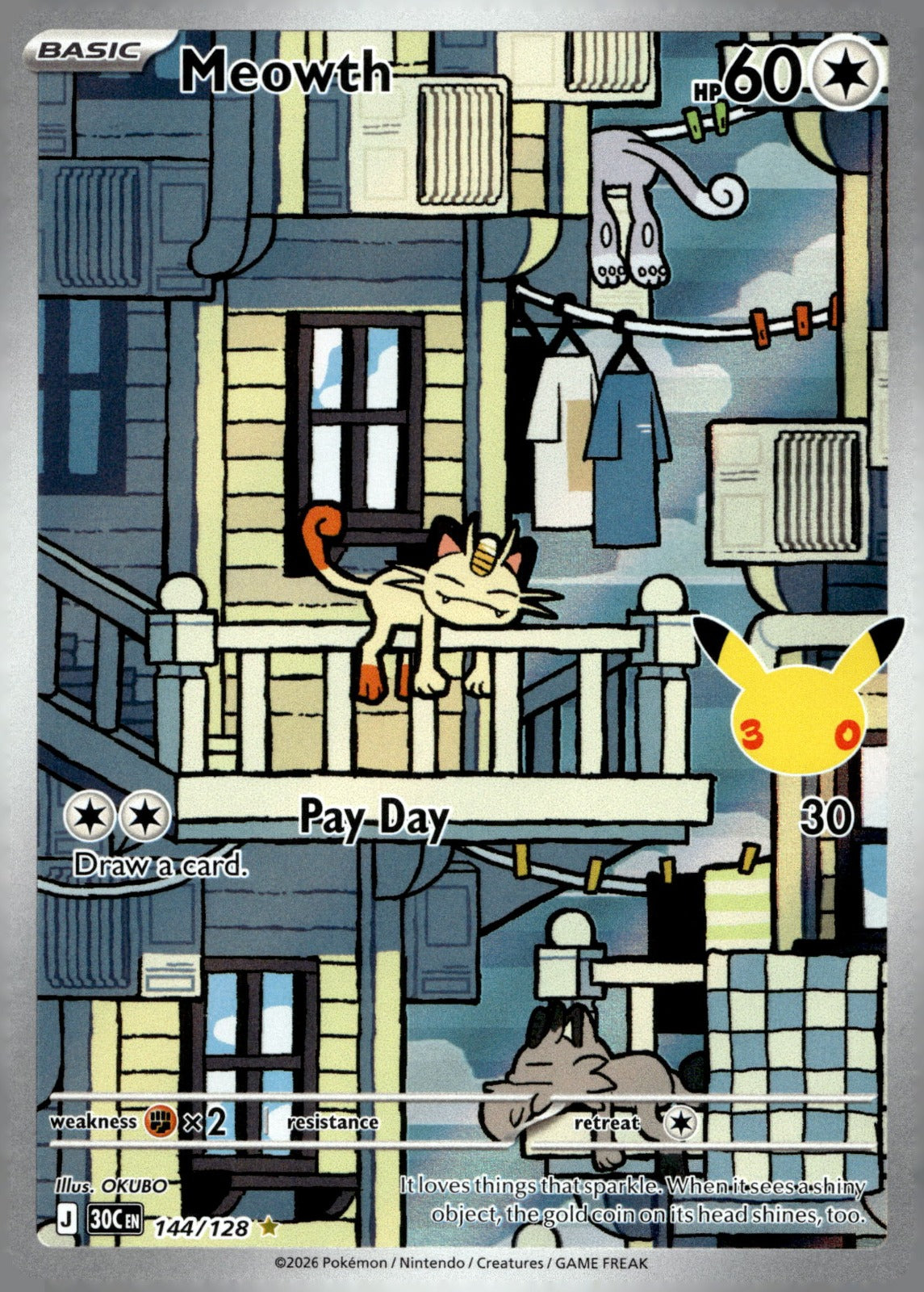 Meowth 30C 144/128 NM