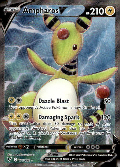 Ampharos V (Full Art) SWSH04 171/185 NM