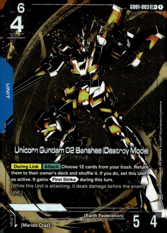 Unicorn Gundam 02 Banshee(Destroy Mode) (LR+) HoloLR+ Newtype Rising GD01-003 NM