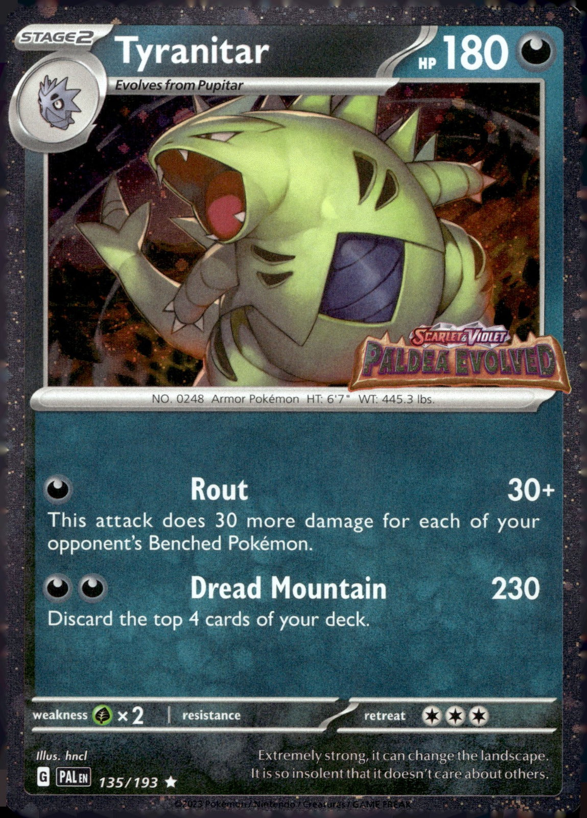 Tyranitar (Paldea Evolved Stamp) MCAP 135/193 NM